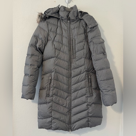 Eddie Bauer Jackets & Blazers - Eddie Bauer Down Filled Parka Detachable Fur Hood Quilted Winter Small *Read